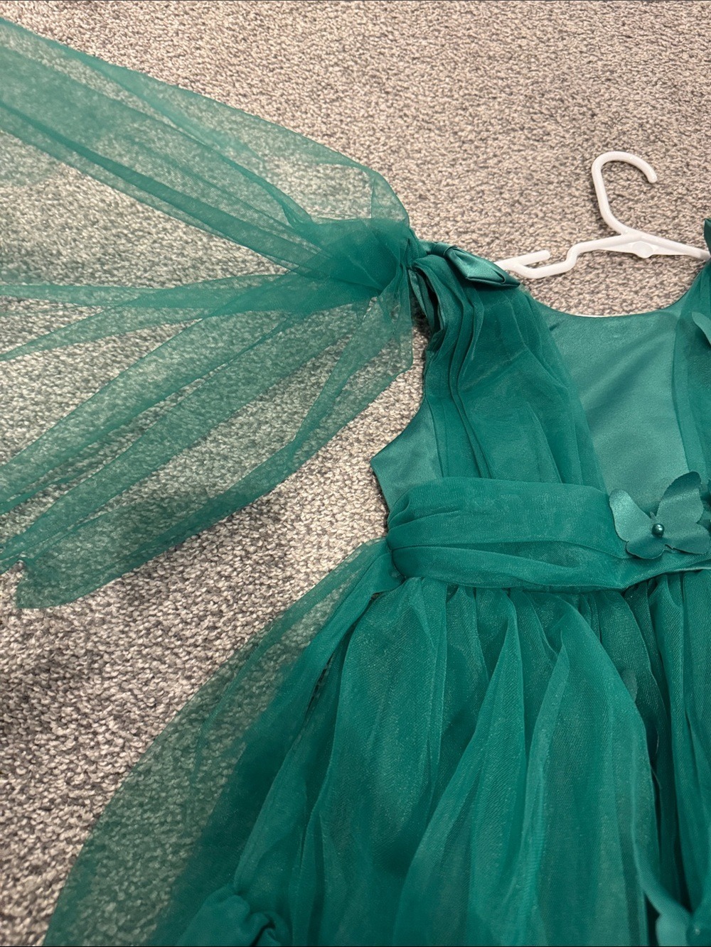 Emerald Green Tulle Butterfly  Dress - Picture 5 of 8